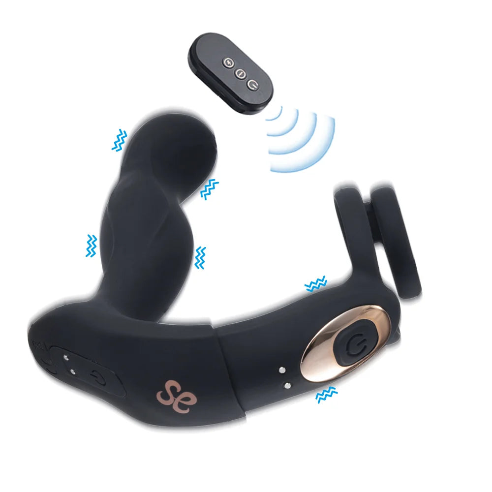 LOCKINK Black Mamba Prostate Massager With Cock Ring App Controlled