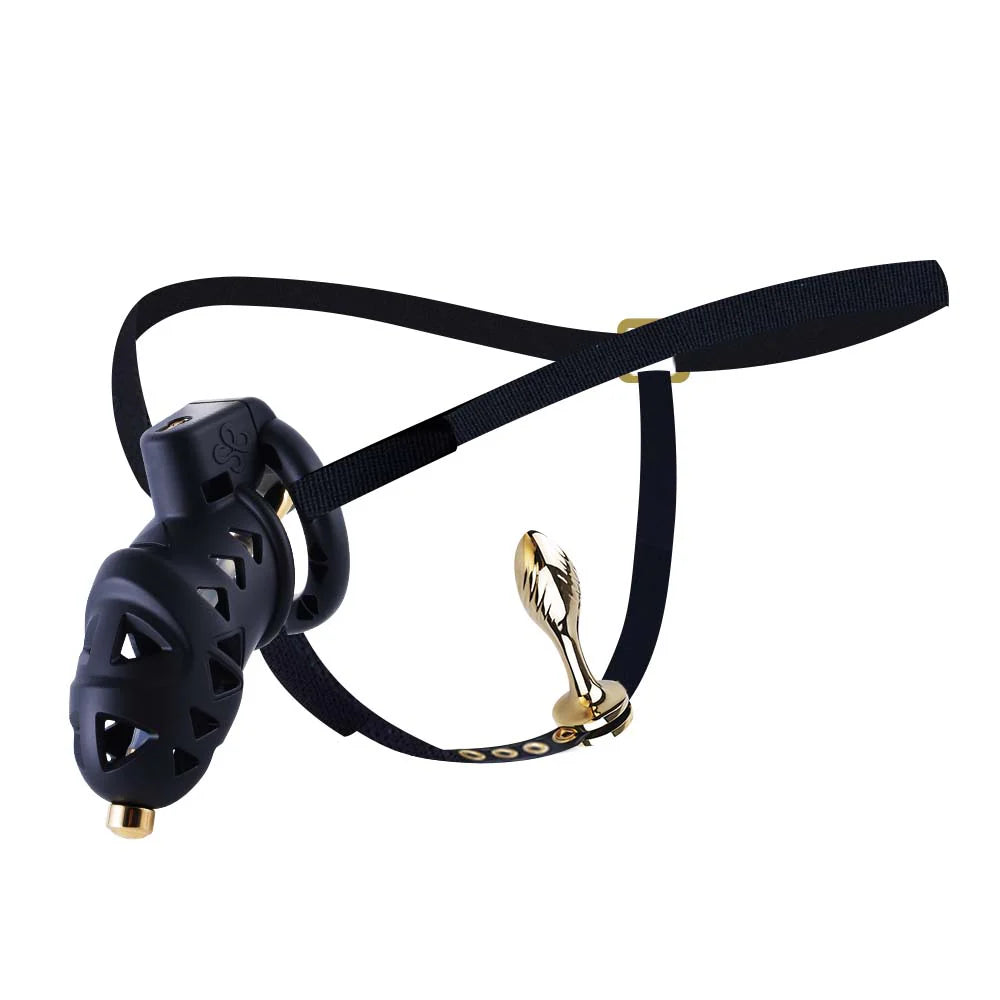 LOCKINK Sevanda 响尾蛇塑料男性贞操笼带肛门塞