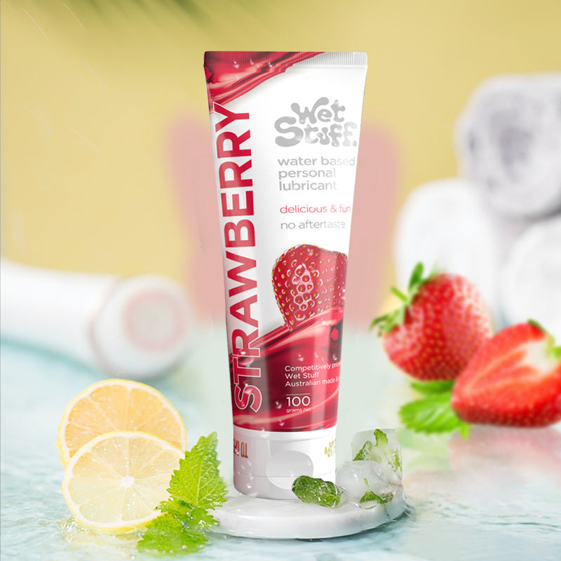 Wet Stuff Strawberry Water-Based Edible Lubricant 100g