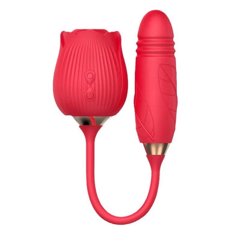 YW Clit Sucking & G-Spot Thrusting Rose Vibrator