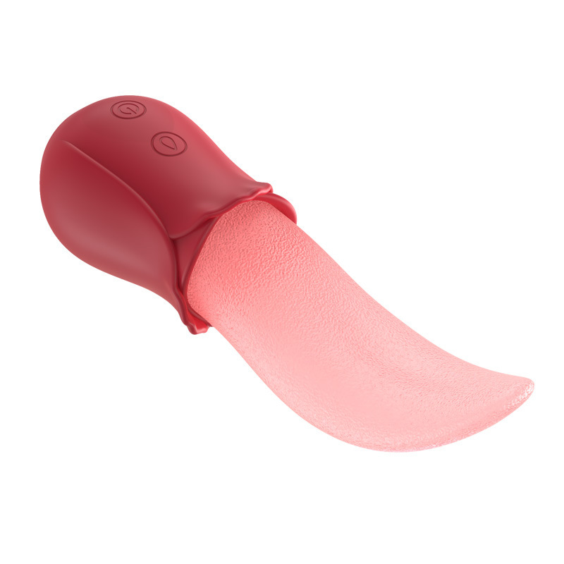 YW Clit & G-Spot Tongue-Licking Rose Vibrator