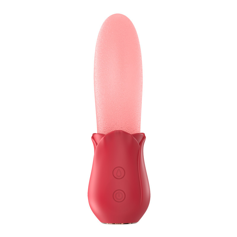 YW Clit & G-Spot Tongue-Licking Rose Vibrator