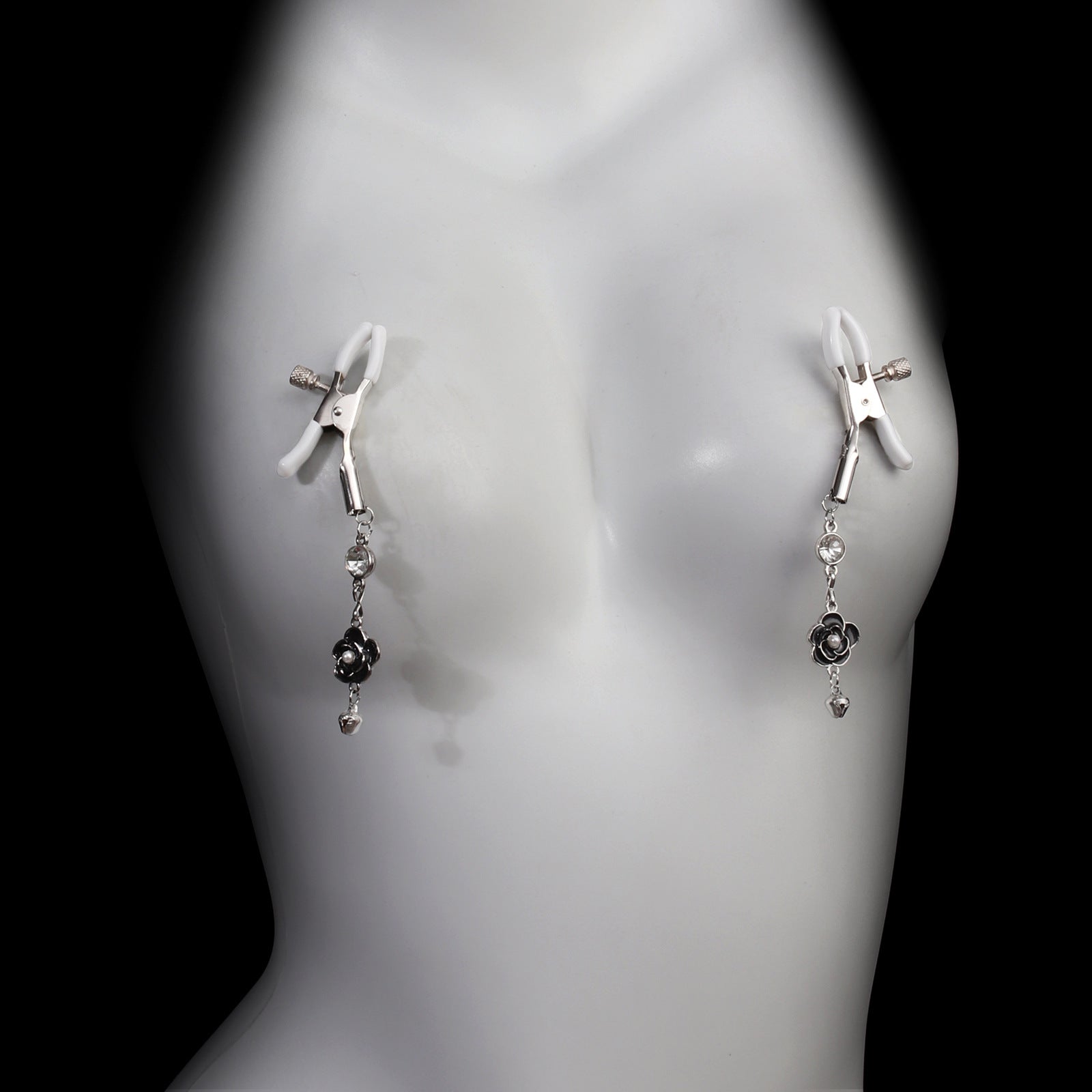 Floral Nipple Clamps with Bell Pendants