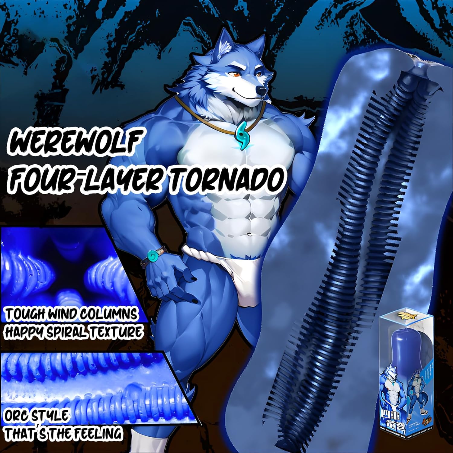 GibbonBoi Blue Wolf Animal Male Masturbator