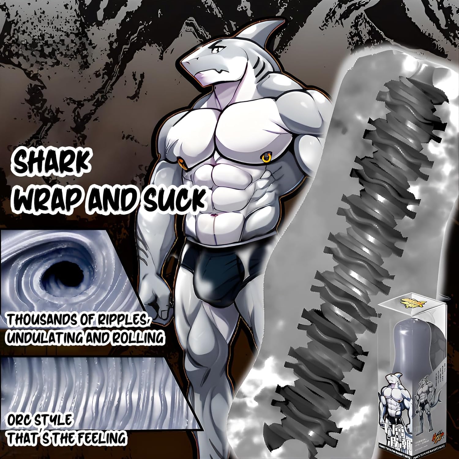 GibbonBoi Gray Shark Animal Male Masturbator