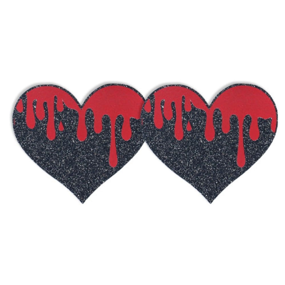 Glitter Halloween Bleeding Heart Disposable Nipple Covers