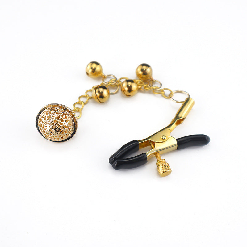 Golden Bell Adjustable Alligator Nipple Clamps with Chain