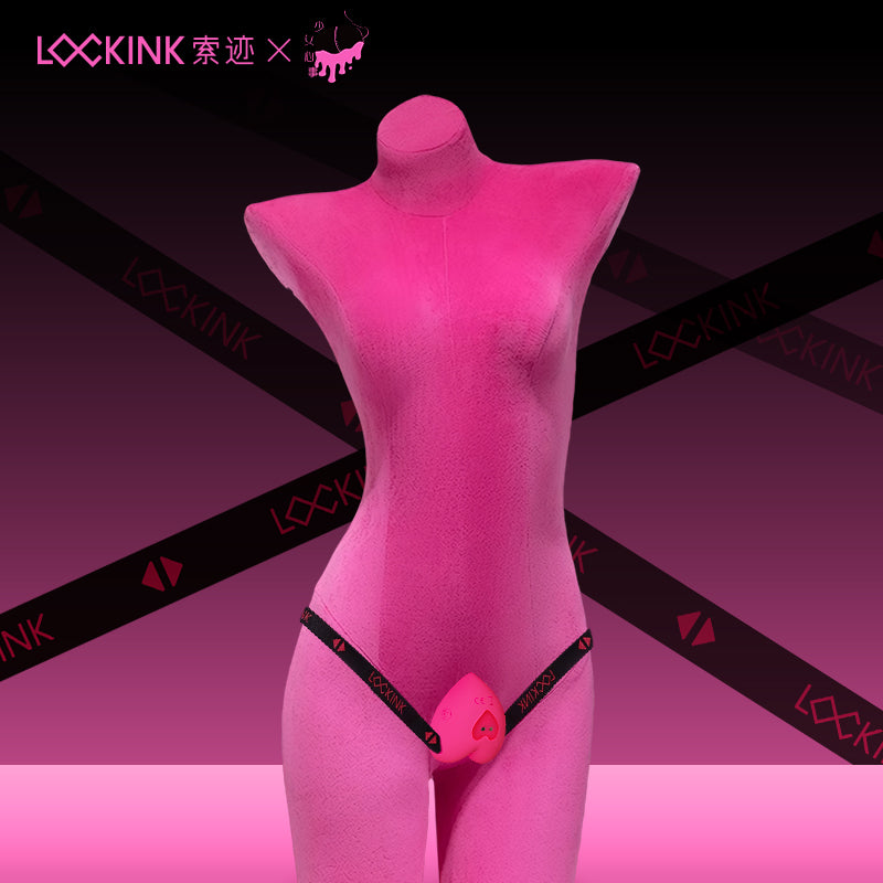LOCKINK Pink Heart Strap-On Wearble Egg Vibrator Remote Controlled