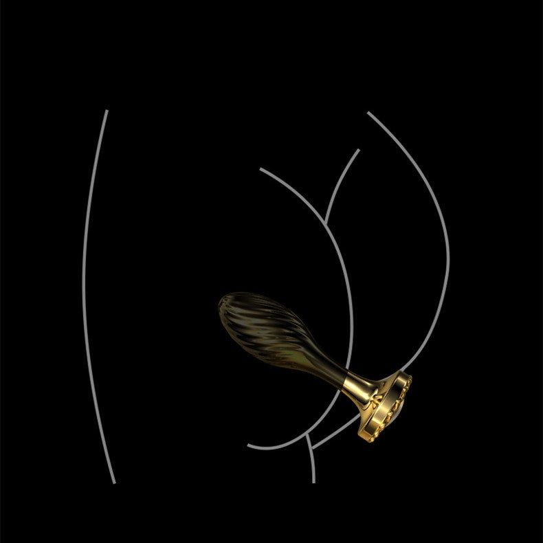 LOCKINK Sevanda Gold Metal Butt Plug with Pearl Base