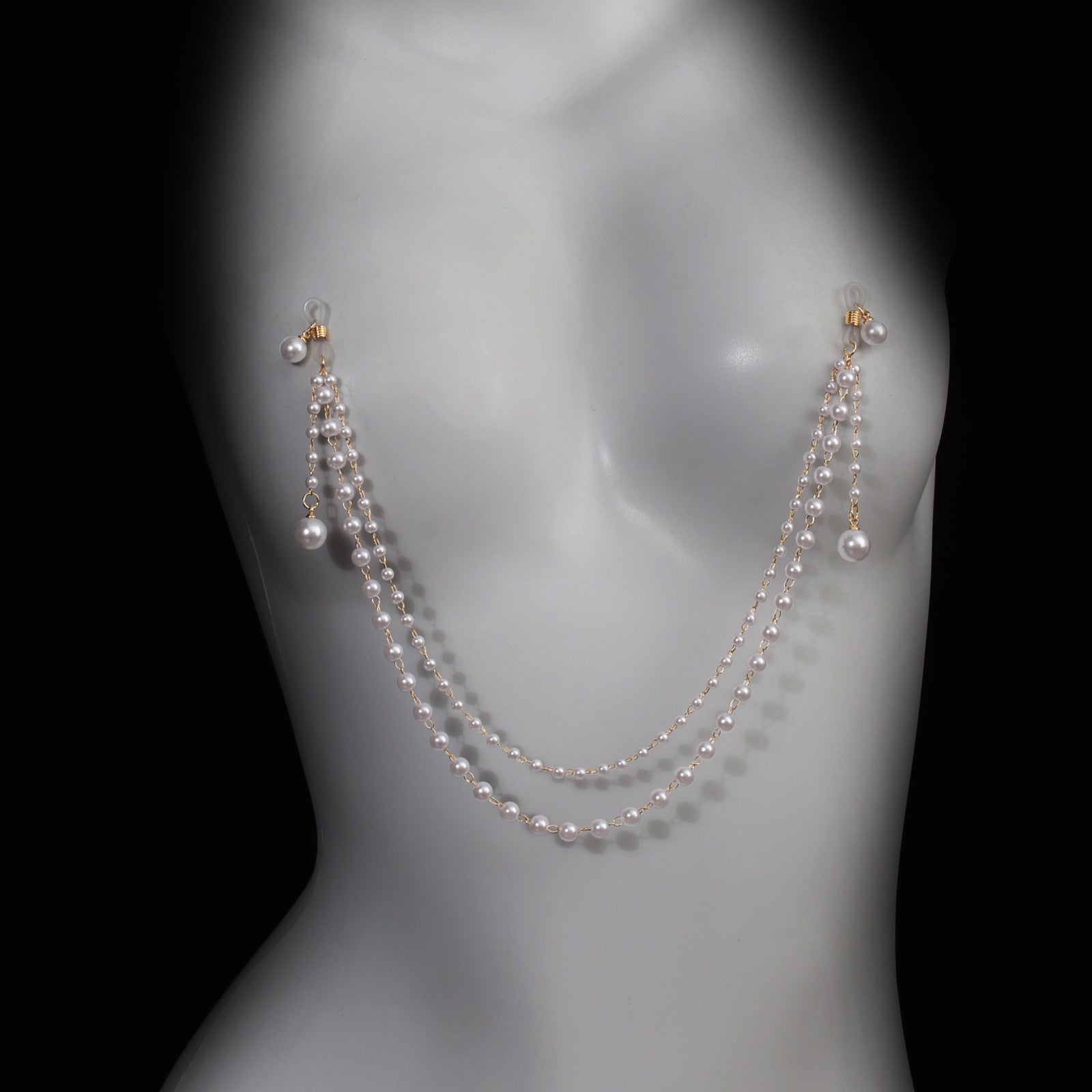 Pearl Tassel Nipple Clamps with Chain