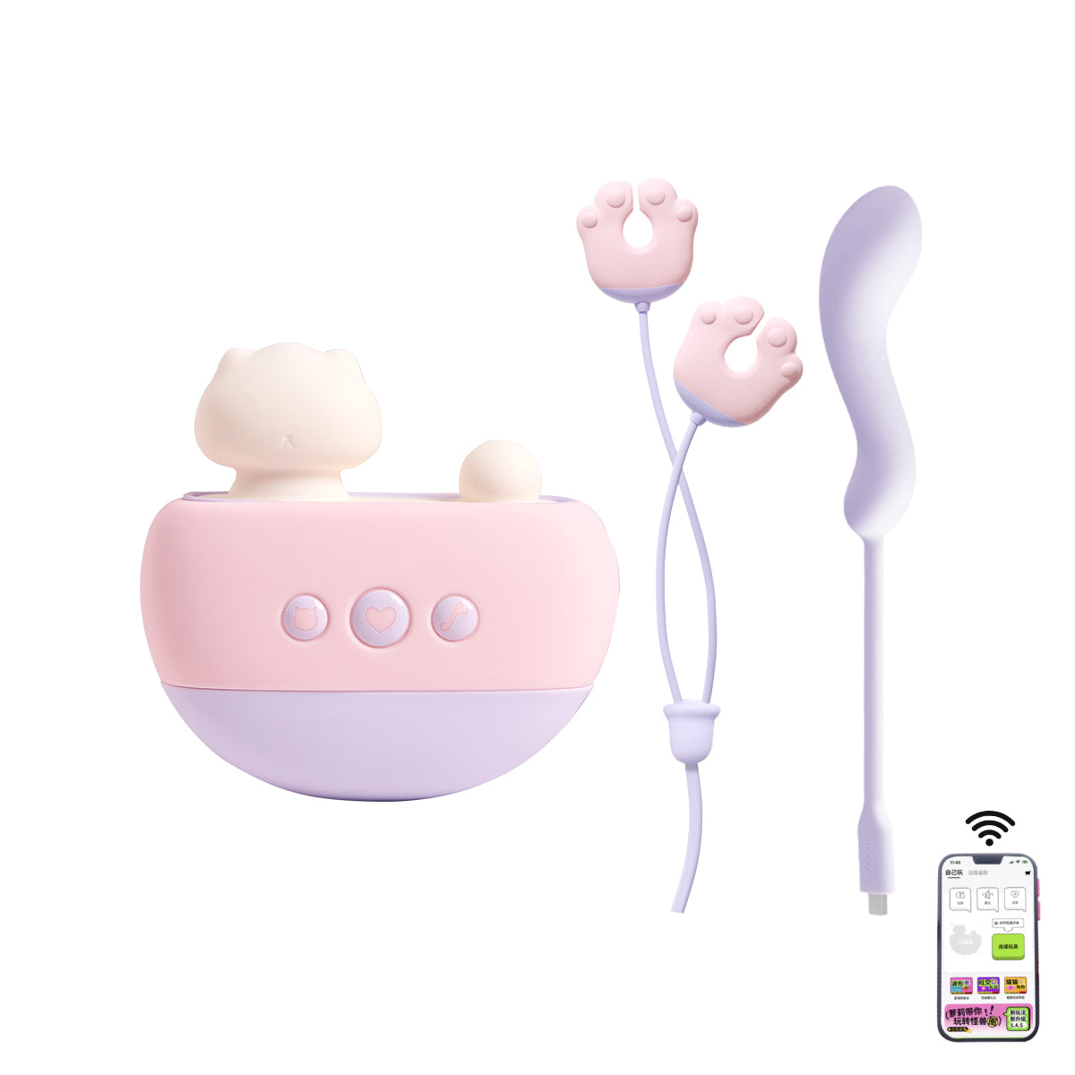 POPOCAT Clit Sucking & G-Spot Vibrator with Nipple Clamps App Controlled