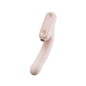 Pink electronic vibrator on a white background