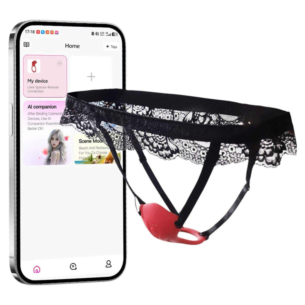 Red Spirit Wearable Clitoral Couples Vibrator App-Controlled