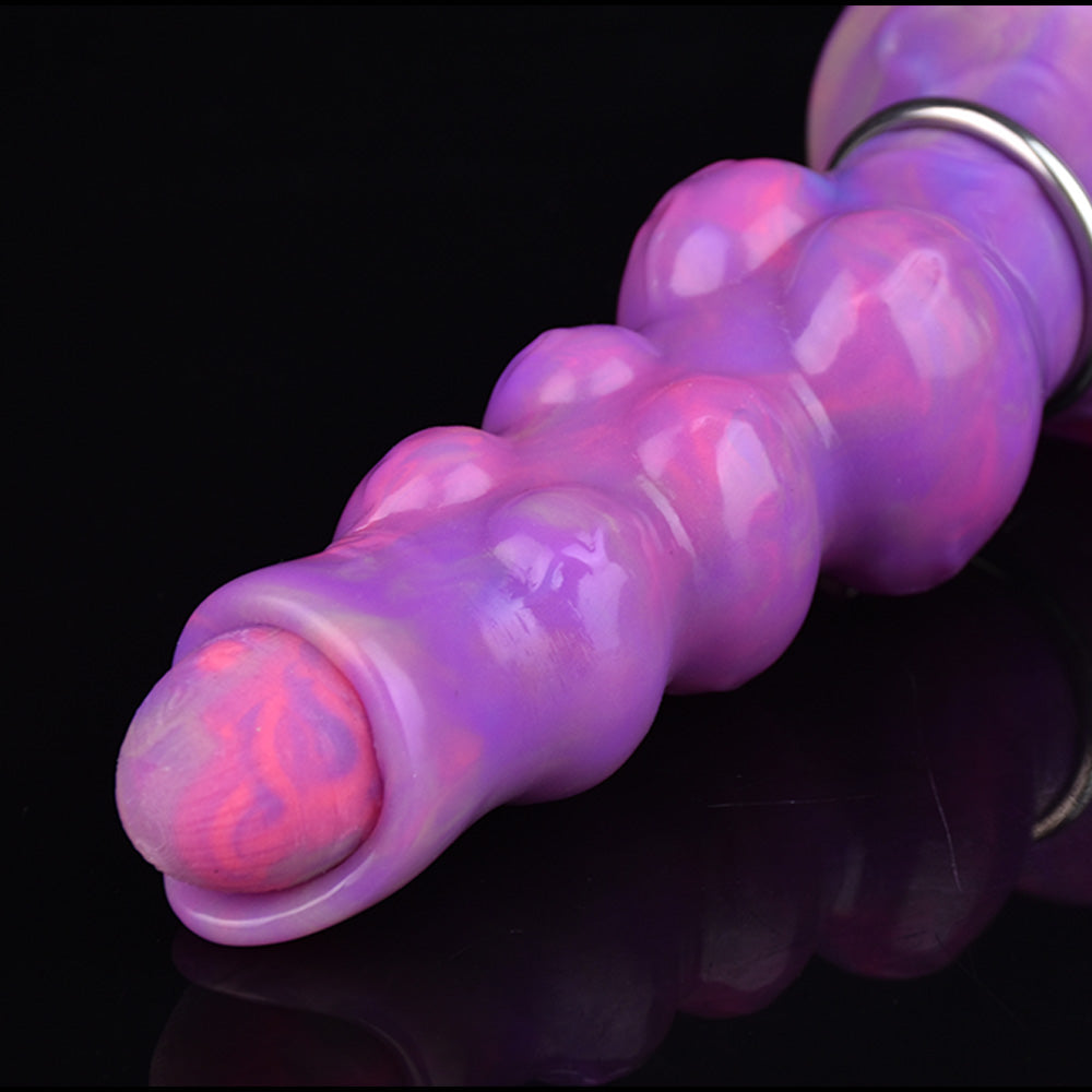 Three-Knot Wolf Luminous Ovipositor Dildo 6.9-Inch