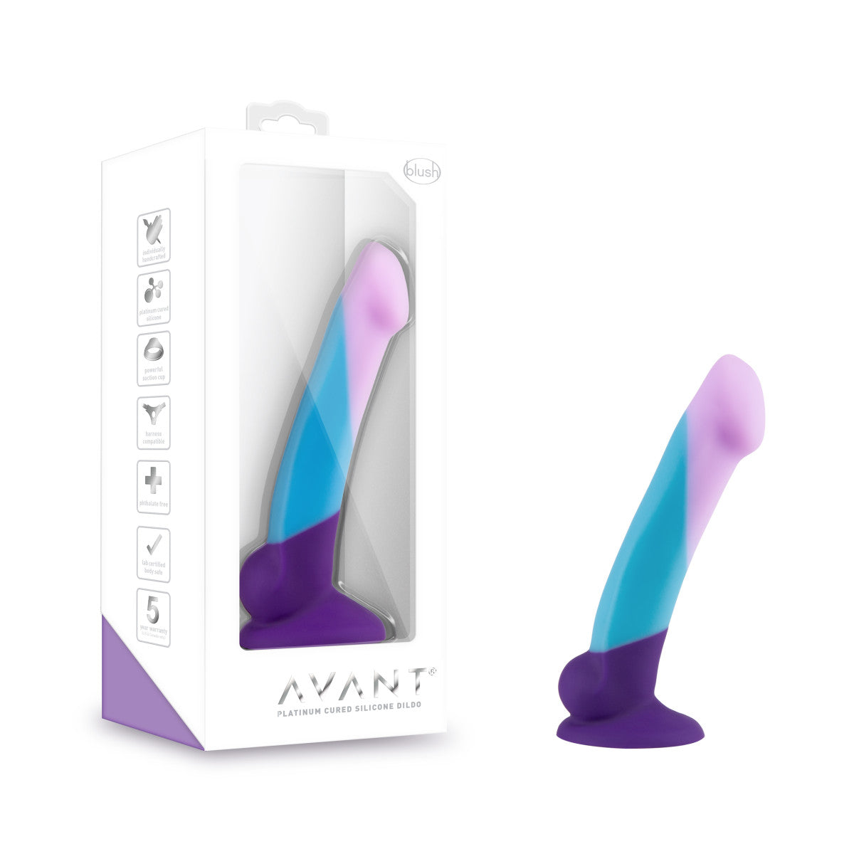 Blush Avant D16 Artisan 7-Inch Curved G-Spot Dildo with Suction Cup Base