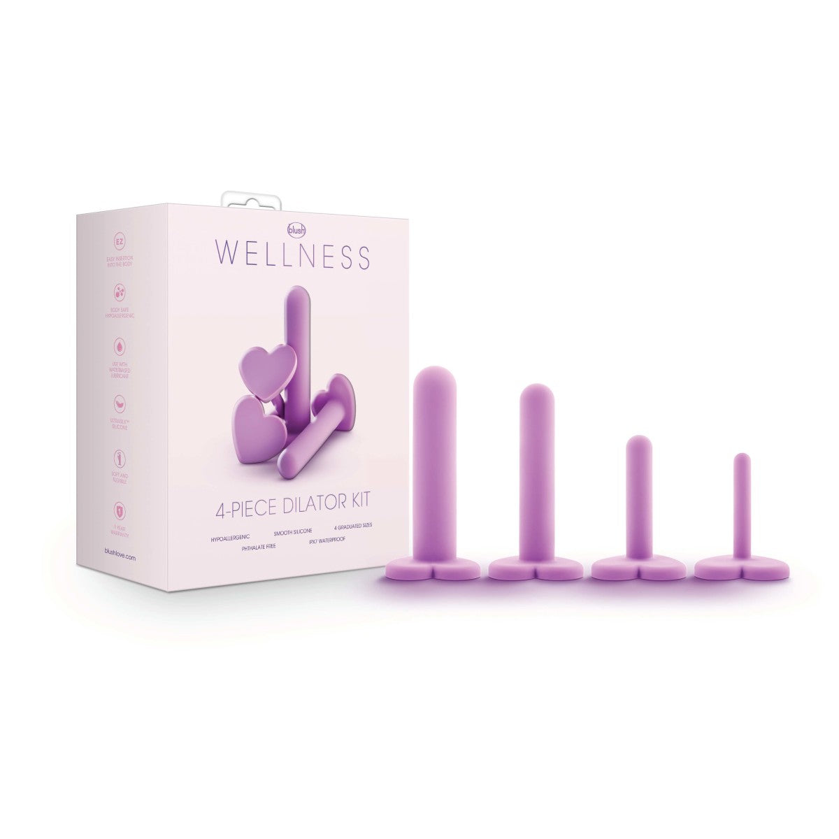 Blush Wellness 4-Piece Dilator Kit for Vaginal, Anal Opening & Depth