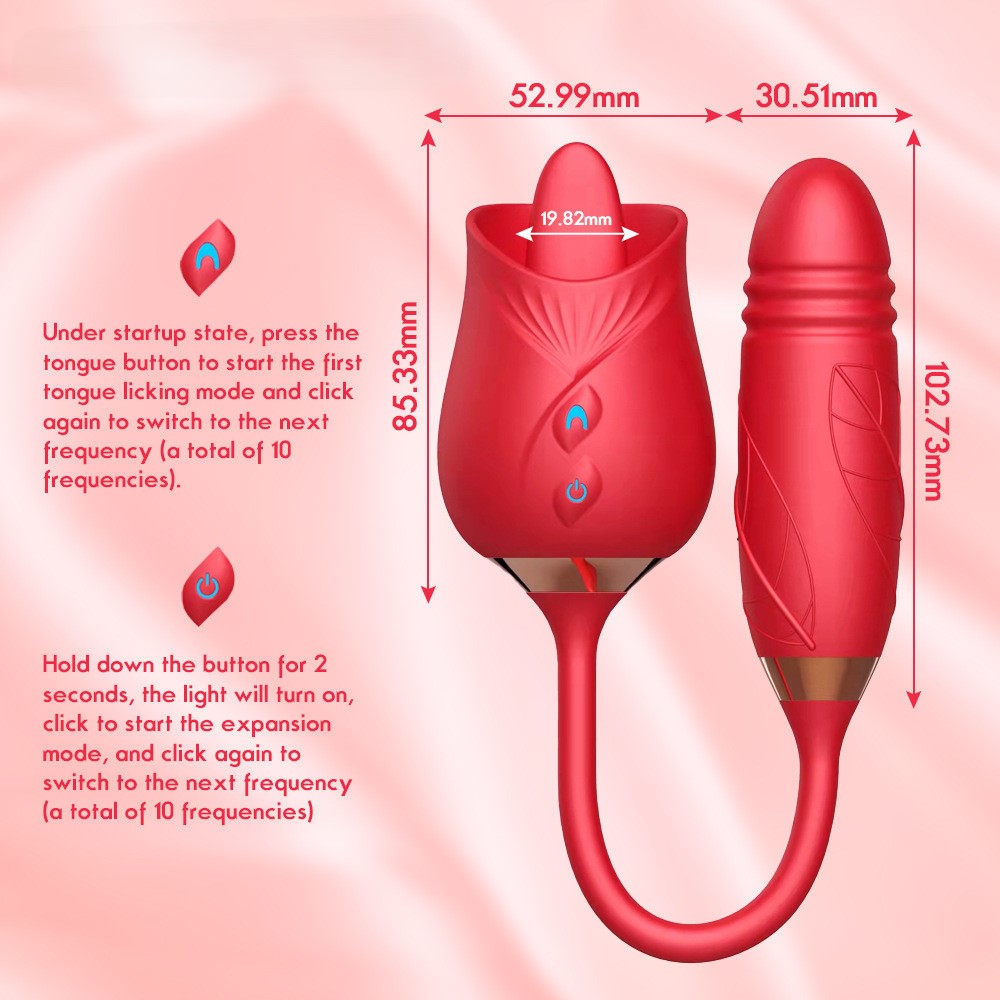 YW 舔阴蒂和 G 点推力玫瑰振动器