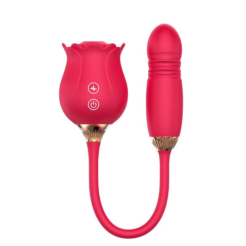 YW Clit Sucking & G-Spot Thrusting Rose Vibrator 12-Modes