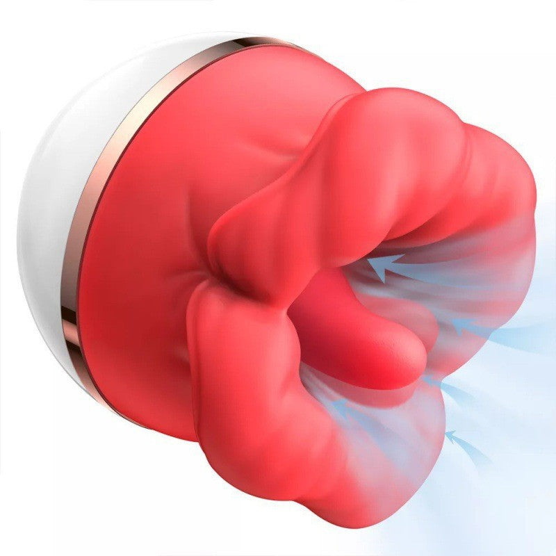 Big Mouth Tongue-Licking & Sucking Rose Vibrator
