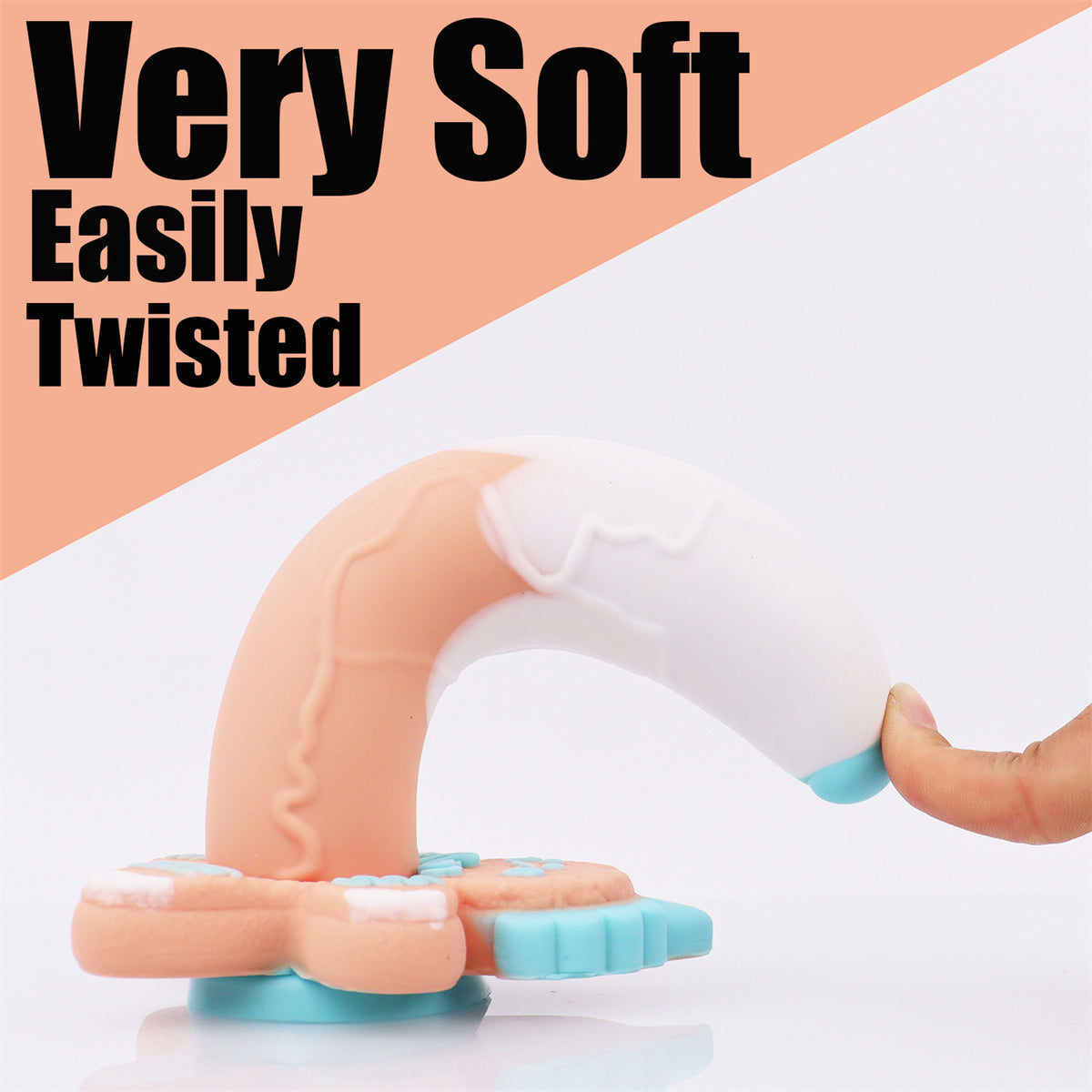 Christmas Gingerbread Man Silicone Dildo 7.4 Inch - Light Blue