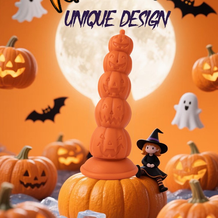 Halloween Pumpkin Silicone Dildo & Anal Plug 7.3 Inch