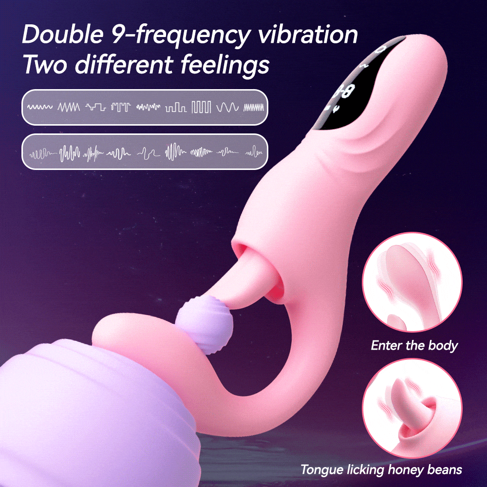 Sweet Tongue Clit Licking & G-Spot Heating Rabbit Vibrator
