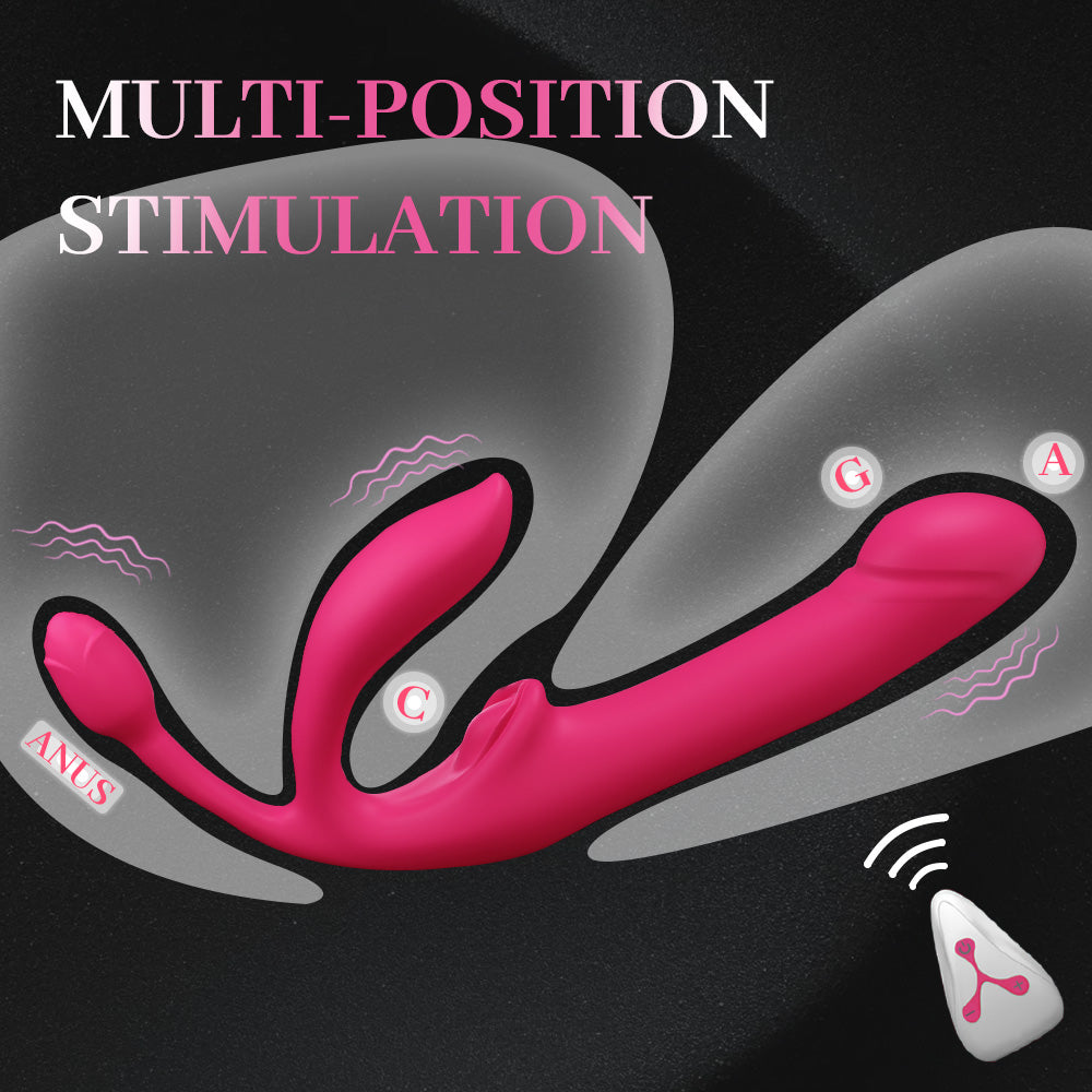 Wild Lily Double-Ended Thrusting Vibrator with Butt Plug Remote Controlled